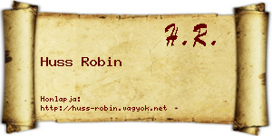 Huss Robin névjegykártya